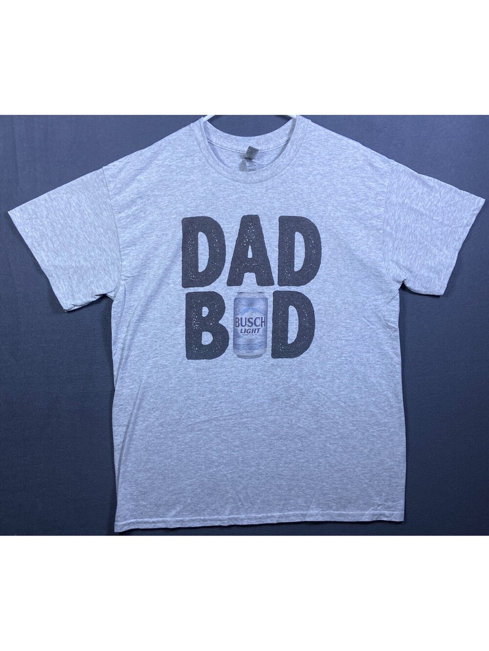 Busch Light Dad Bod T-Shirt Large Black Funny Tee Beer Humor L Alcohol Craft EUC